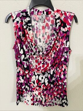 Worthington Abstract Dots Print Sleeveless Top